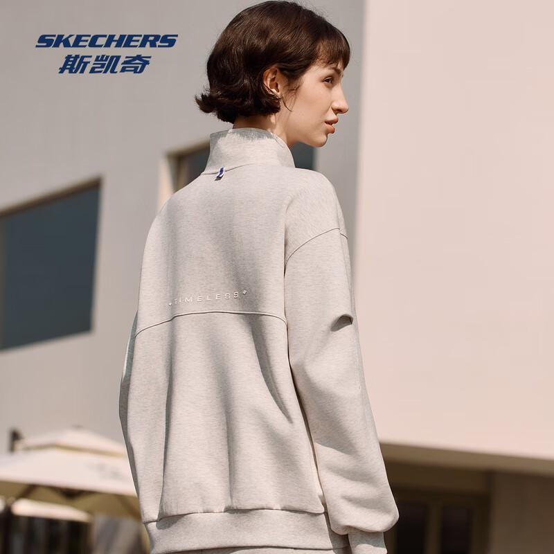 Skechers Women s Loose Fit Stand-Up Pullover Sweatshirt L325W031 XS-M 5570₽