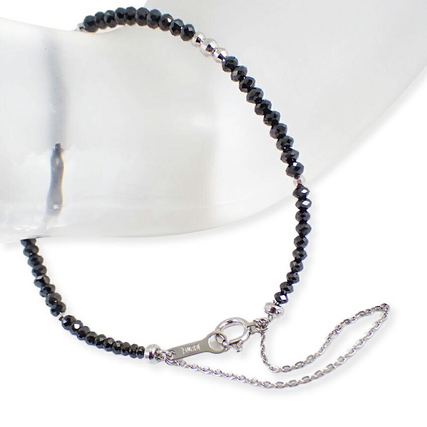 

[Used] K18WG black diamond bracelet/g495-23