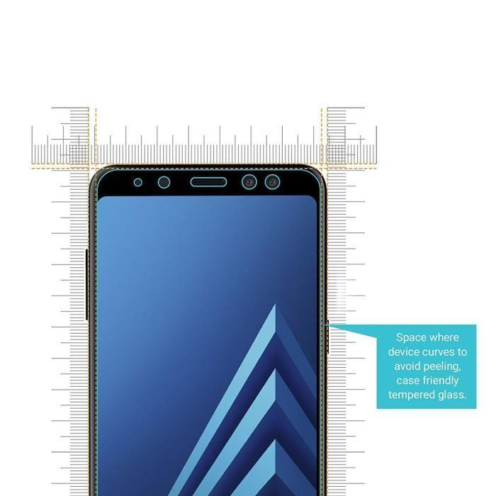 Tempered Glass Screen Protector for Samsung Galaxy A8 2018 A530 - Black Border - Phonillico