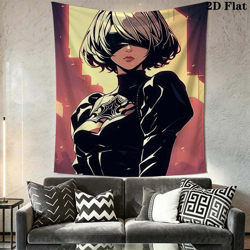 NieR: Automata 2B Pattern Home Decor Tapestry, Wall Hanging, Decorative RV Wall Cloth.MGT0918508