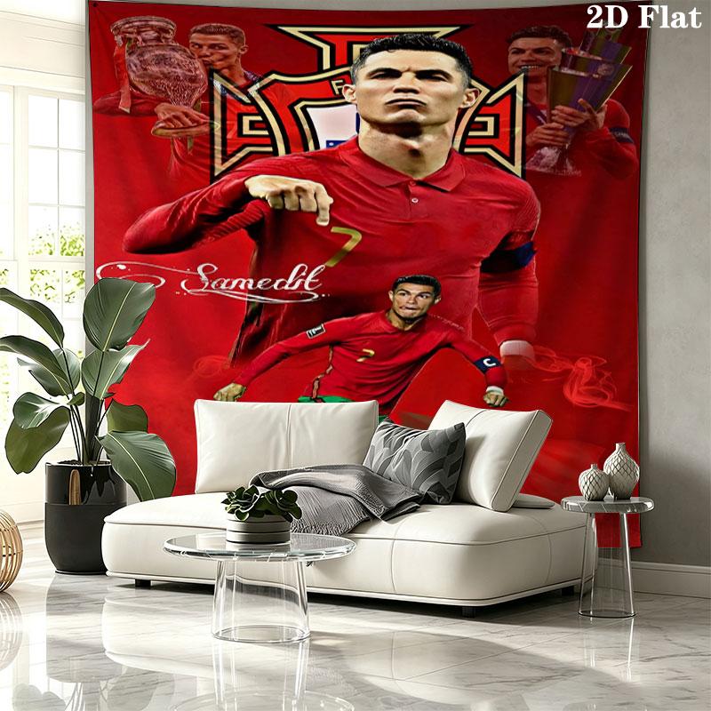 CR7 Wall Tapestry Aesthetic Wall Hanging Printed Fabric Blanket Decorative Tapestries for Bedroom Living Room Home Decor