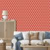 Christmas Damask Wallpaper Coral and Red 50x1000
