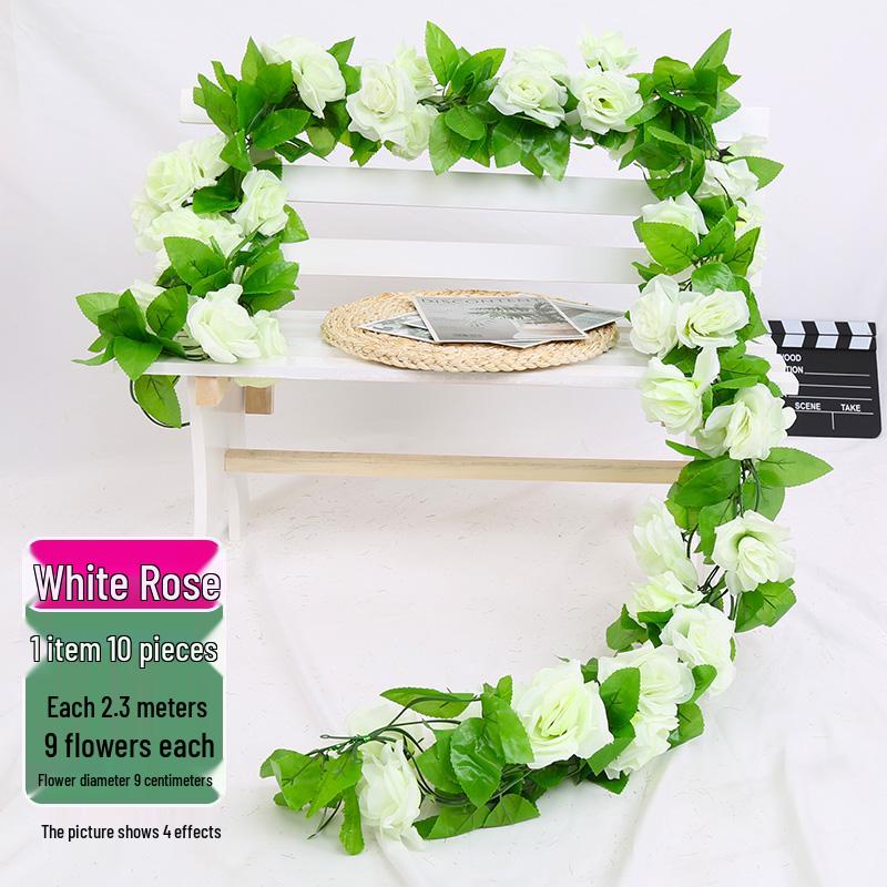 Artificial Rose Vine Decoration for Wedding Ceiling or Water Pipe Cover