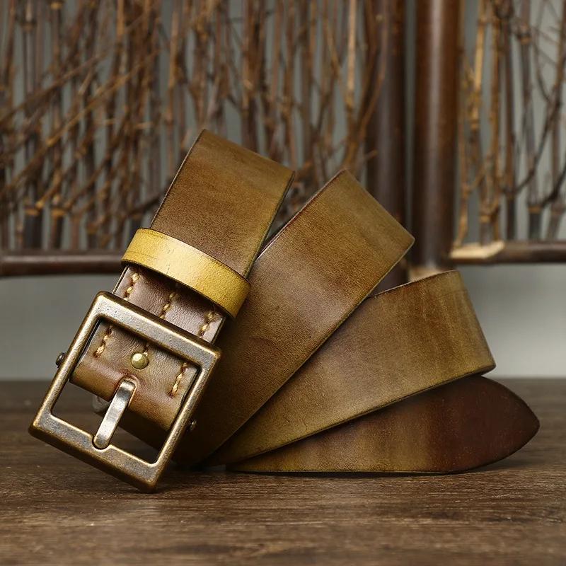 

3,8 см утолщенный верхний слой натуральной кожи коровьей кожи ремни для мужчин роскошный дизайнер высококачественные винтажные джинсы ковбойский мужской ремень 125cm