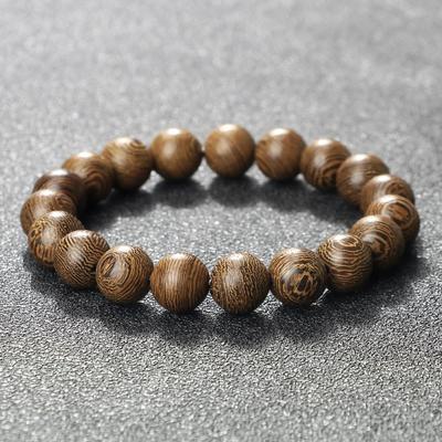 Bracciale con perline di legno naturale da 8 mm, rosario tibetano del Buddha, braccialetti fatti a mano per uomini e donne, yoga, meditazione, preghiera, gioielli con perline, regali