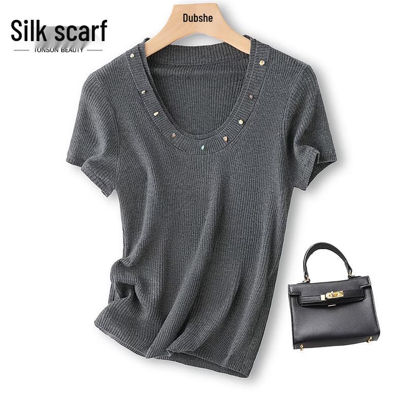 Women s Wool Blend Short-Sleeve Knit Top OS
