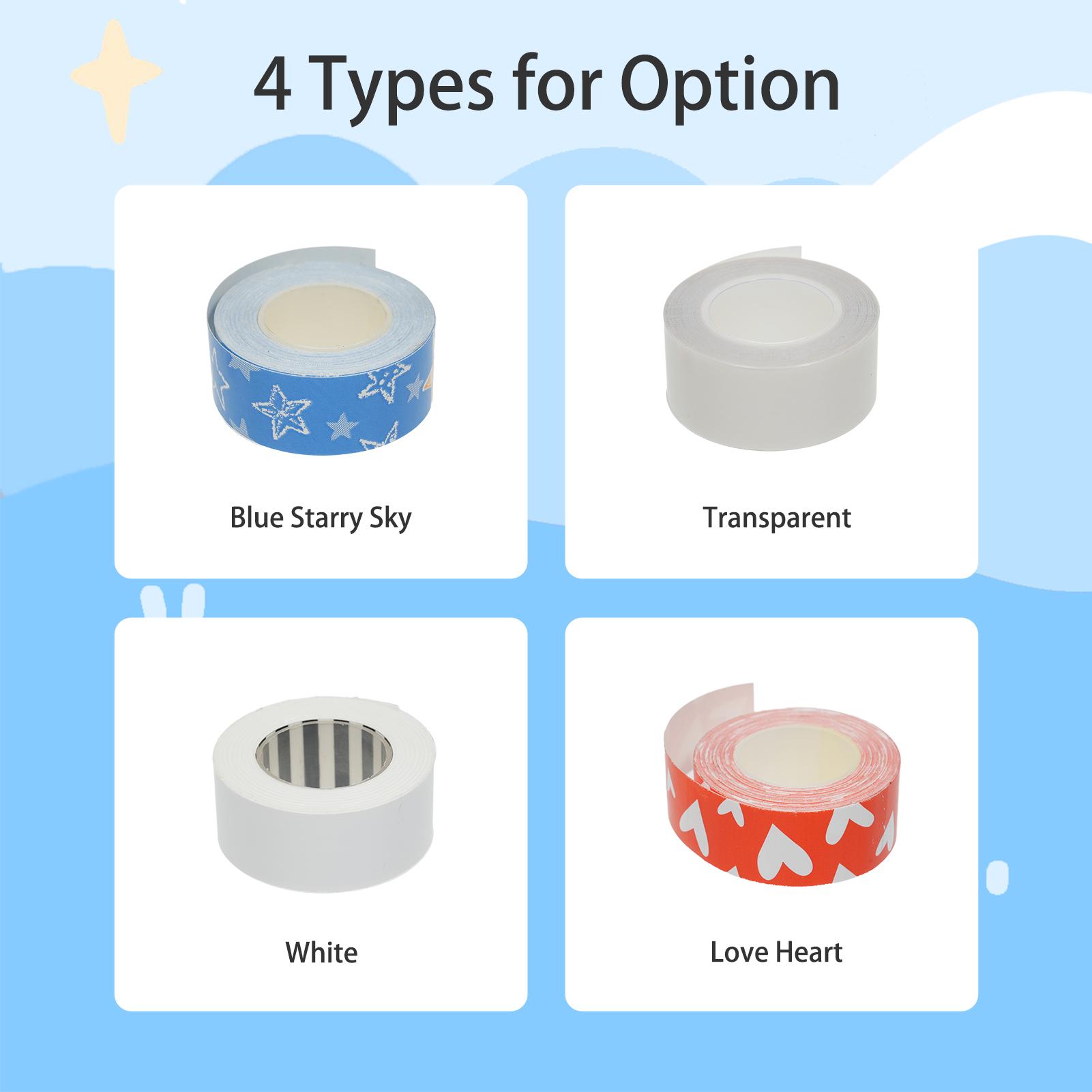 Label Tape 1 Roll Thermal Label Skicker Compatible with  King Jim TEPRA LR5C Labeler Cute Thermal Paper Print Tape 15mm*  -  Blue     Pattern