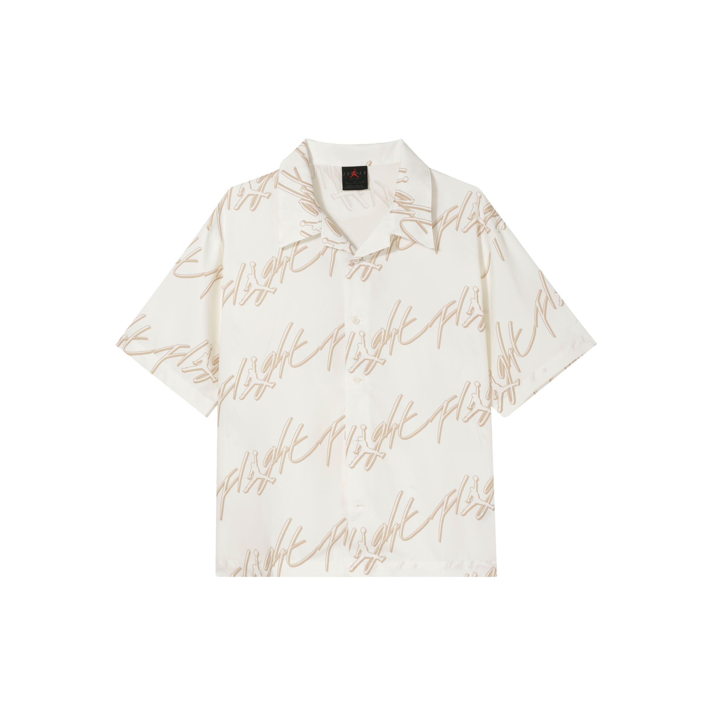 

Jordan Allover Logo Print Свободная рубашка с коротким рукавом для мужчин, топы белого цвета FB7323-133 M