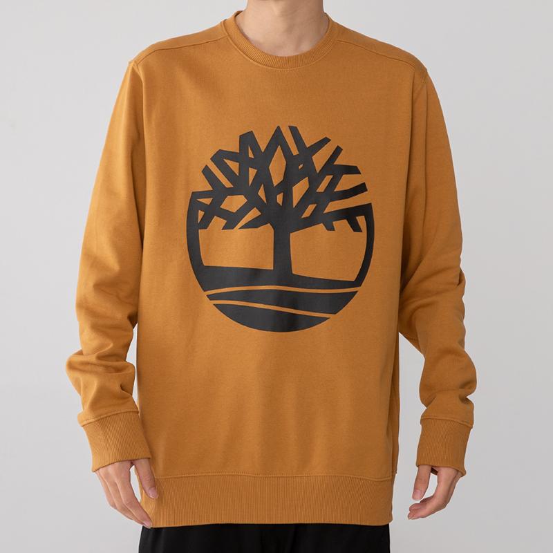 Timberland Tree Logo Graphic Crewneck Sweatshirt Men Sweatshirt Wheat A2BJ8-P57