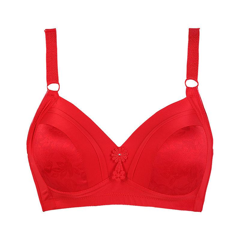 Large Size Thin Without Steel Ring Underwear, Comfortable Gathering, Breathable Bra, Middle-aged and Elderly Bra