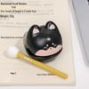 Cartoon Knock Knock Wooden Fish Ornament - Cute Granule Lucky Cat Decoration for Office