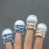 Yousheng 1 Pair Doll Shoes Mini Lace-Up Canvas Sneakers for 17cm Dolls Fingerboard Mini Finger Shoes Toy Accessory Realistic Design Creative Gift