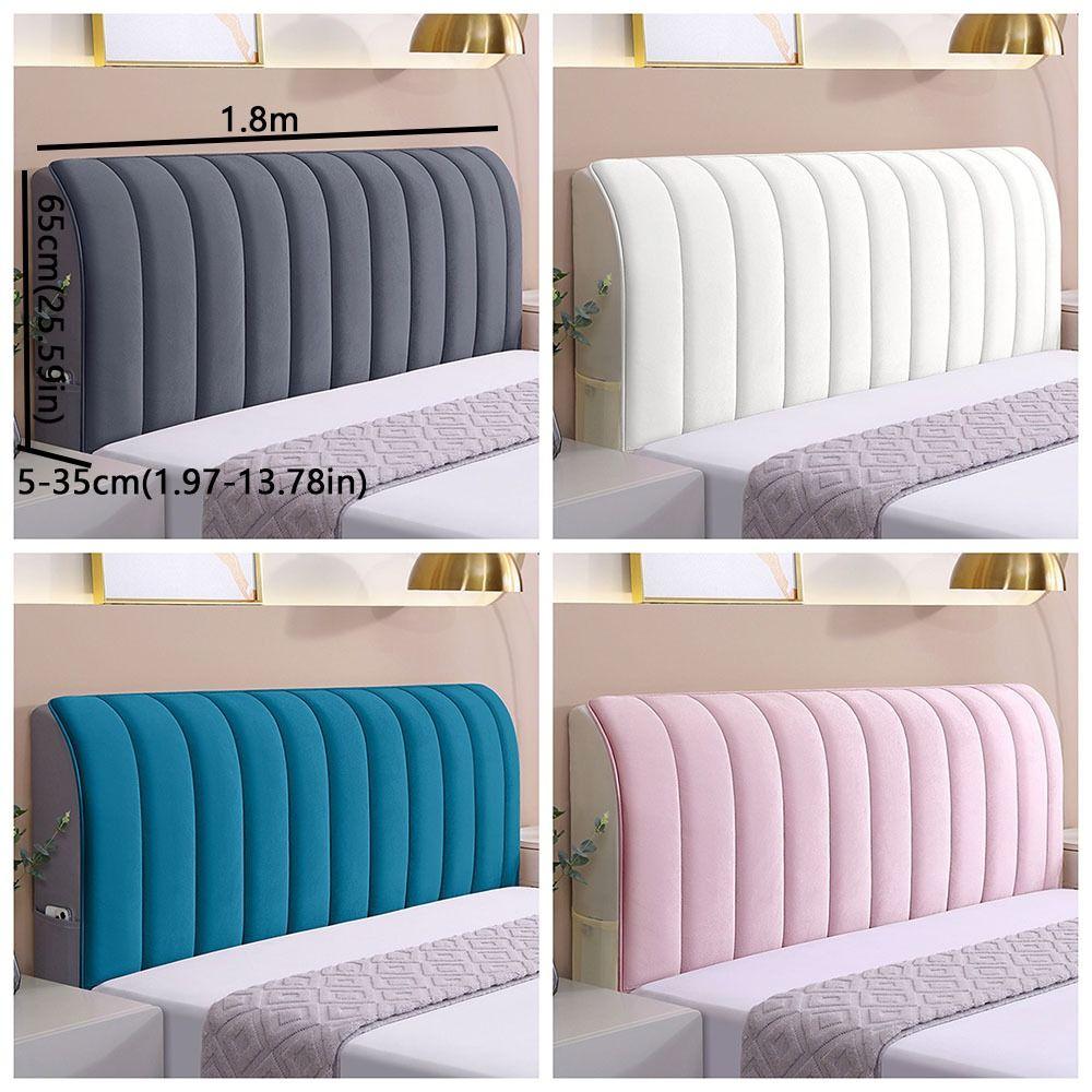 Thickened Flannel Bedside Cover Anti-Collision All-inclusive Headboard Protector Washable Detachable Bed Headboard Cover