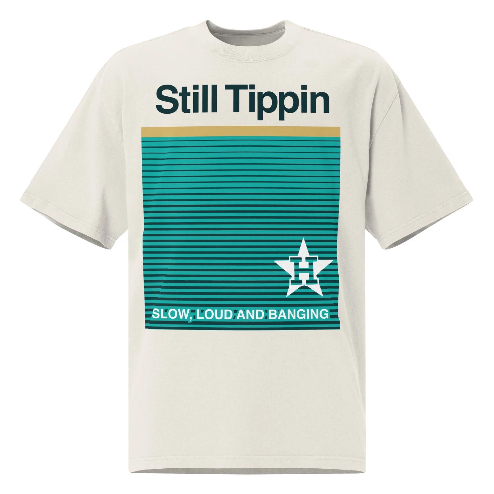 Custom Still Tippin Screwston Houston Bone Color Oversized faded t-shirt M