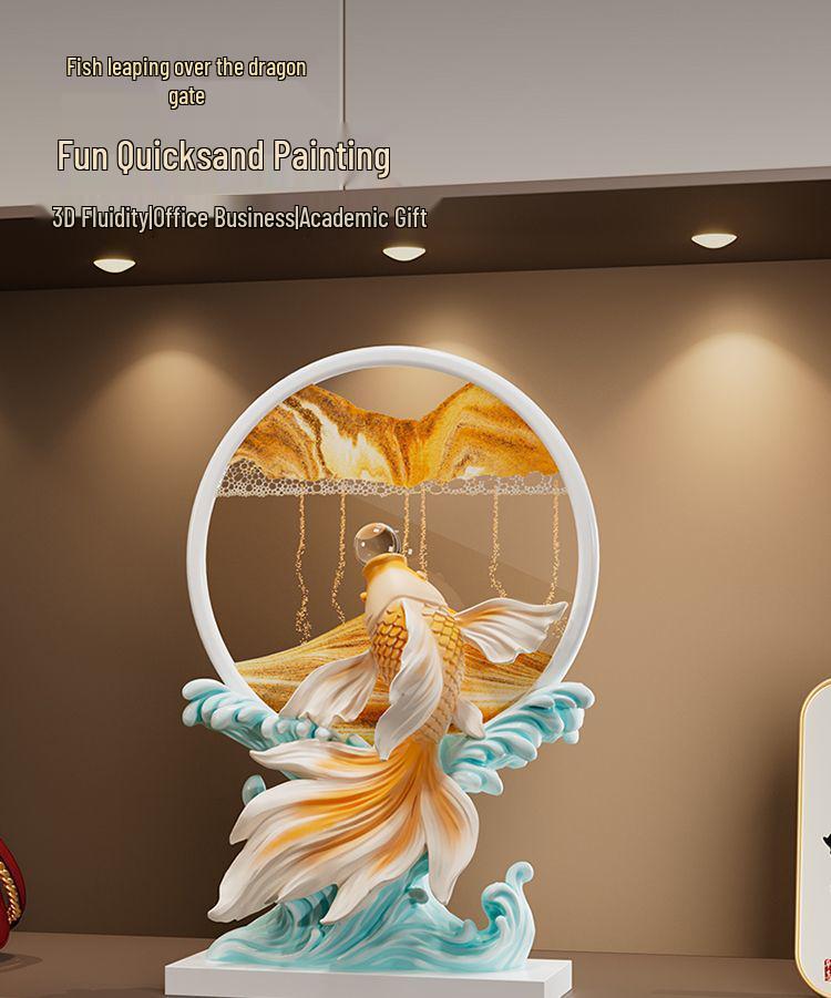 2025 Year of the Snake Luxurious Resin Hourglass Decompression Gift - Creative Quicksand Painting Ornament for Office