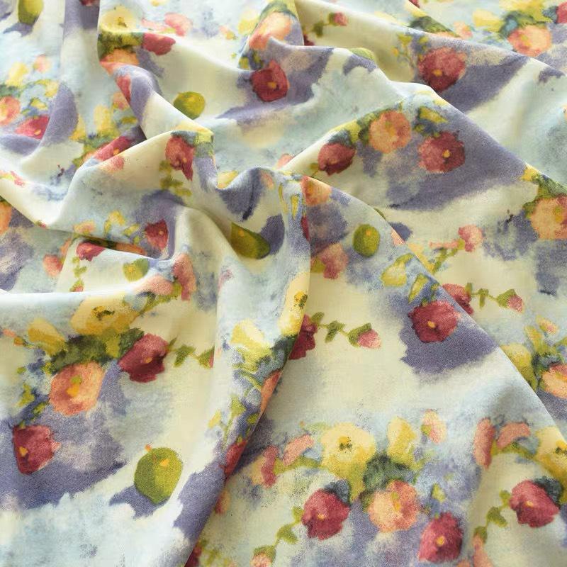 

Юбка миди с цветочным принтом, масло, летний приталенный А-силуэт M