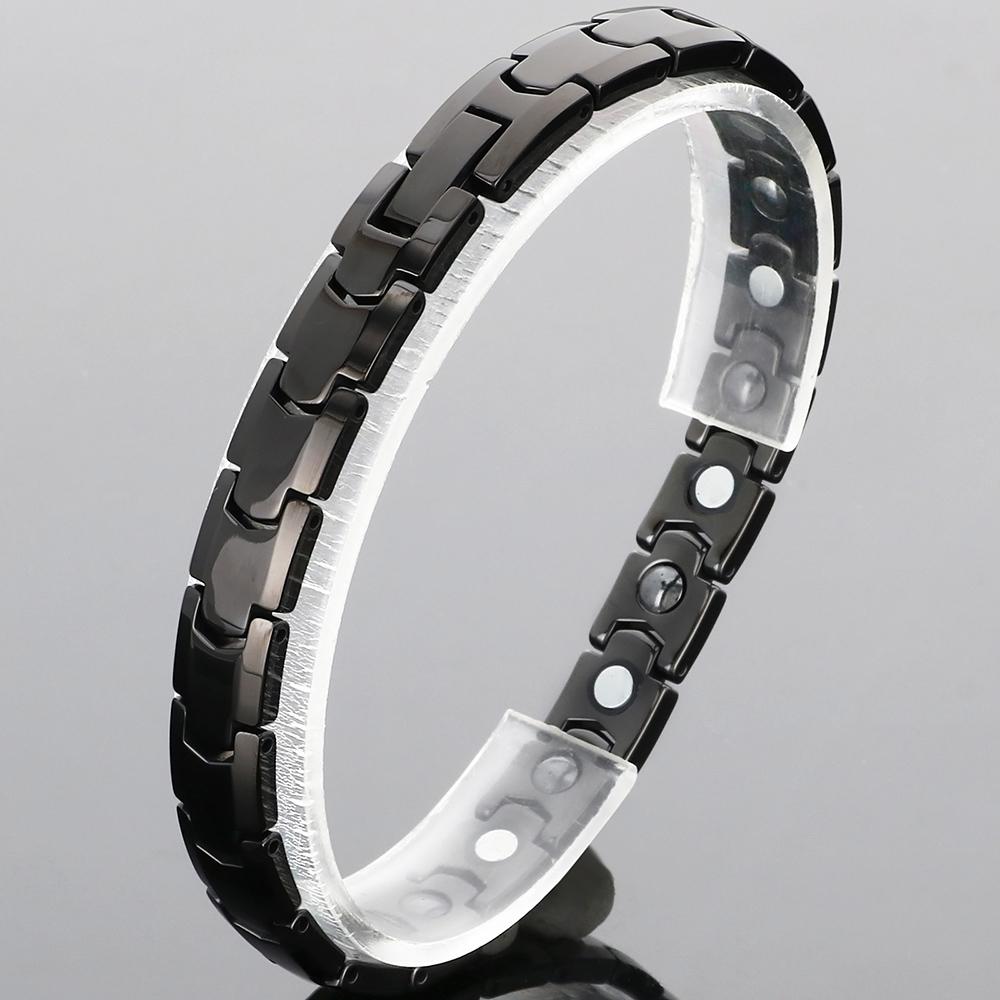 Men's Solid Tungsten Steel Bracelet for Man Woman 18/19/20CM Length 9MM Width Therapeutic Magnetic Bracelet Waterproof Polished
