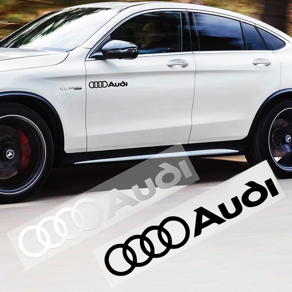2PCS Car Body Trunk Window Logo Sticker Decor Accessories Auto Styling For 6w Sline RS Quattro A4 A5 A6 TT A8 Q5 Q6 Q7 Q8 S A7w6