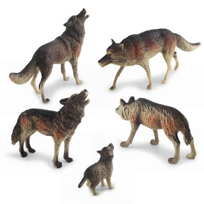 Simulated Forest Animal Blue Wolf Model Children'S Puzzle Cognition Wolf Cub Roaring Wolf Predation Wolf Static Ornament Toy