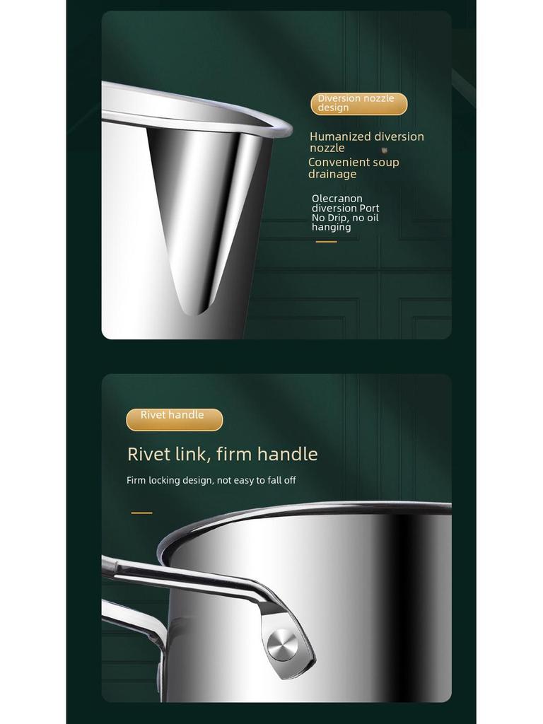 304 Stainless Steel Mini Deep Pot with Oil-Saving Filter for Gas Kitchen Frying Pan.