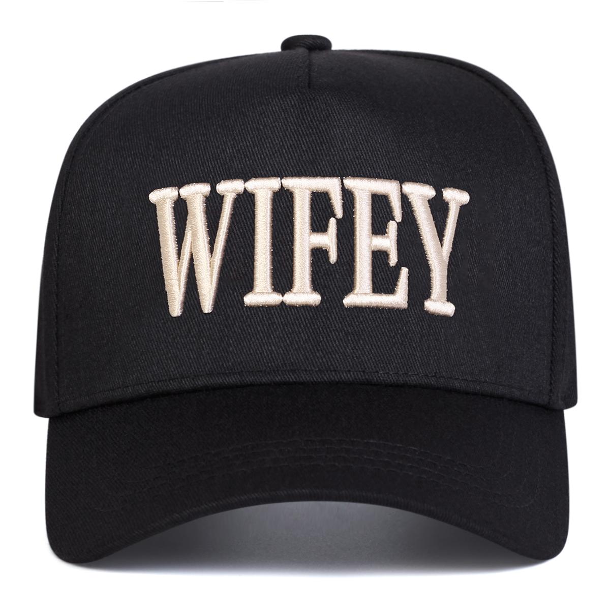 Yiran bag Unisex Wifey Letter Borduur Baseballpetten Lente En Herfst Buiten Verstelbaar Casual Petten Zonbescherming Pet Sportpet