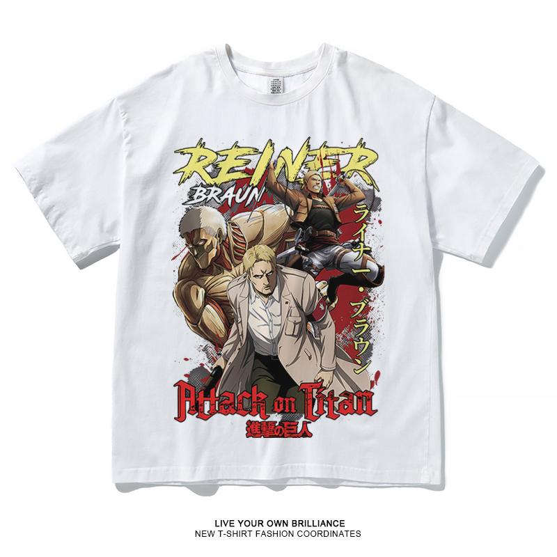 

Anime Attack On Titan T Shirts Oversized Vintage Washed Shingeki no Kyojin T-shirt Short Sleeve Manga Eren Mikasa Levi Tops Tees 4XL