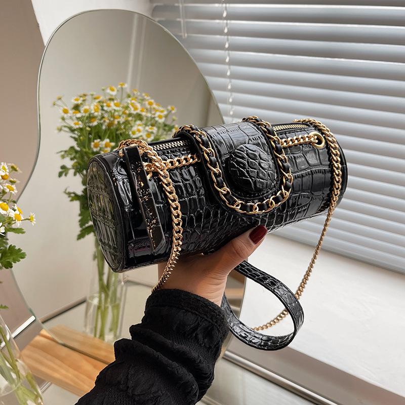 Niche Design Bag Women's New High-end Fashion Chain Shoulder Messenger Bag Cylinder Bag