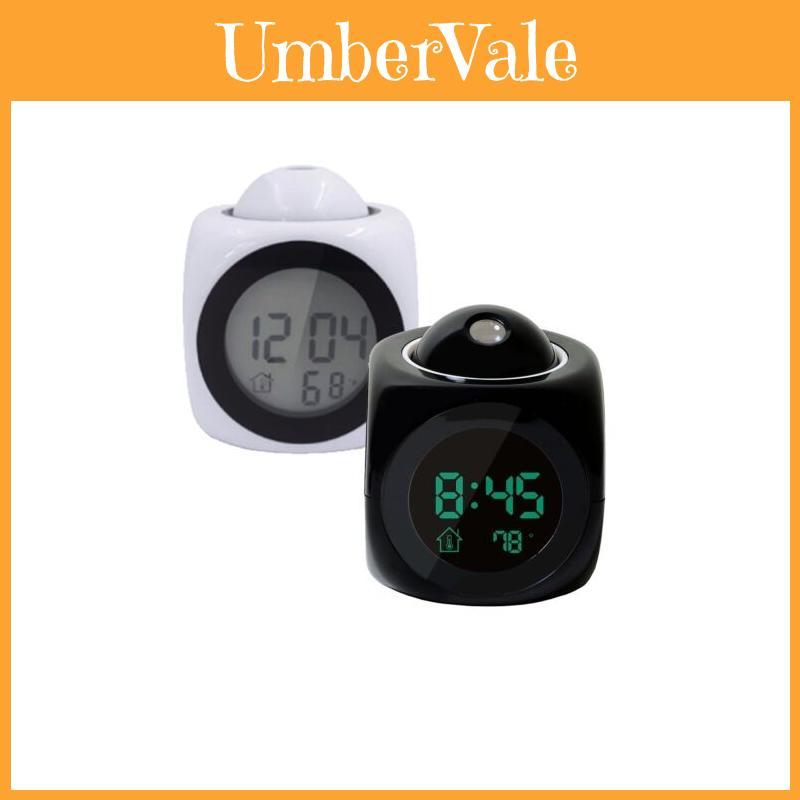 Classic Digital Alarm Clock Multifunction With Voice Talking And Bright Led Projection Temperature Display