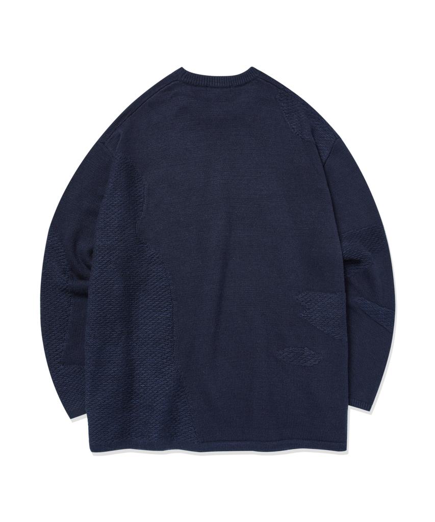 FALLETT Arch Logo Jacquard Knit Navy