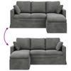 Sofa Dark Grey 178 X 134 X 80 Cm Velvet