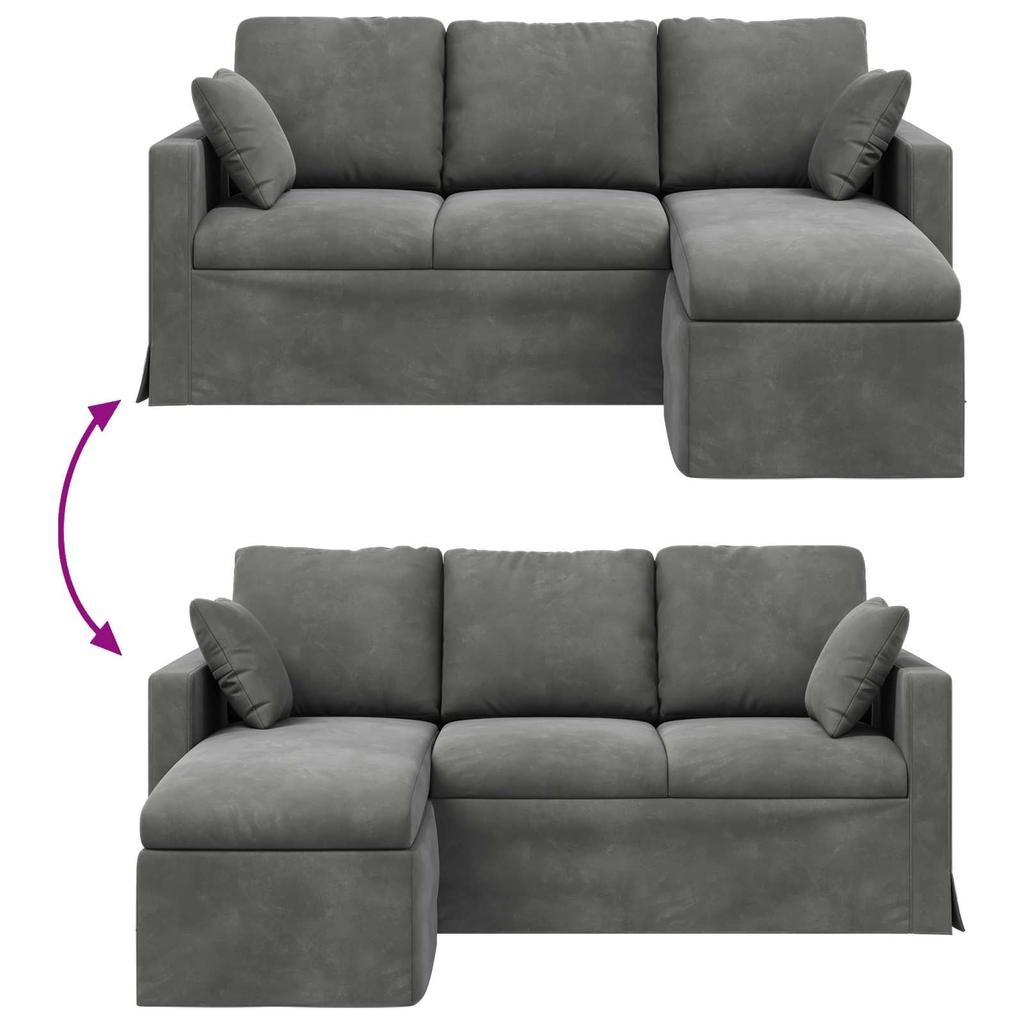 Sofa Dark Grey 178 X 134 X 80 Cm Velvet