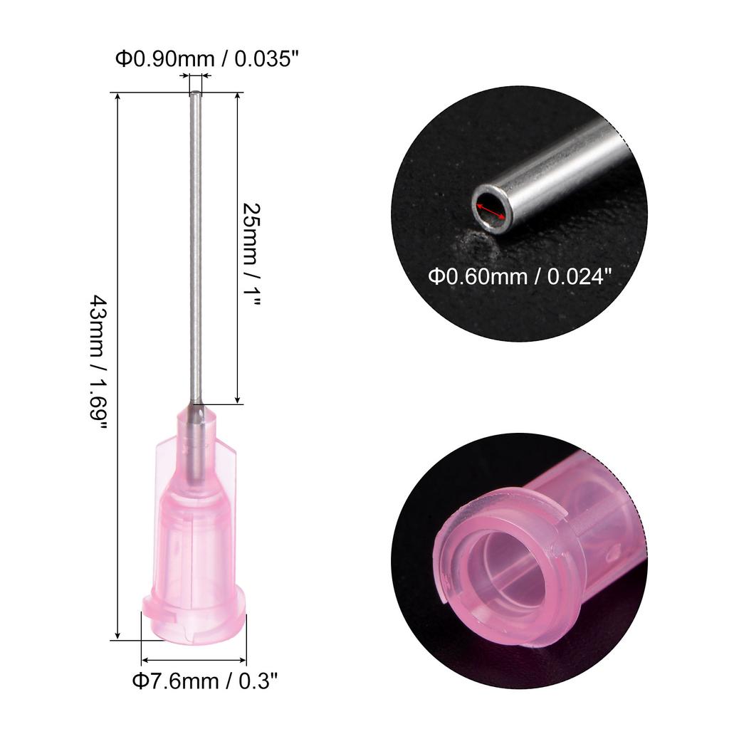 10/20 Stück 14G 15G 16G 18G 19G 20G 21G 22G 1" Stumpfe Dosiernadel für Flüssigklebepistole 43mm Länge