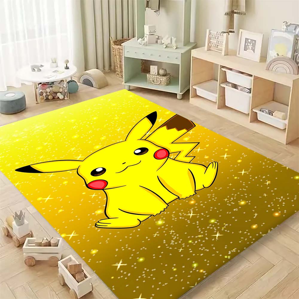 Pokémon Pikachu Print Non-Slip Home Decor Rug, Cute Cartoon Welcome Mat, Perfect Gift for Family and Friends.
