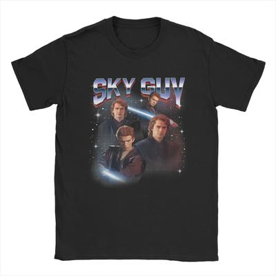 Mens T Shirt Anakin Skywalker Sky Guy Logo T Shirts Trending Summer Tees Y2K Funny Casual Pure Cotton Tops Birthday Gift