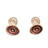 Hot-selling irregular round cake hand-painted enamel color earrings niche design sense premium French versatile stud earrings