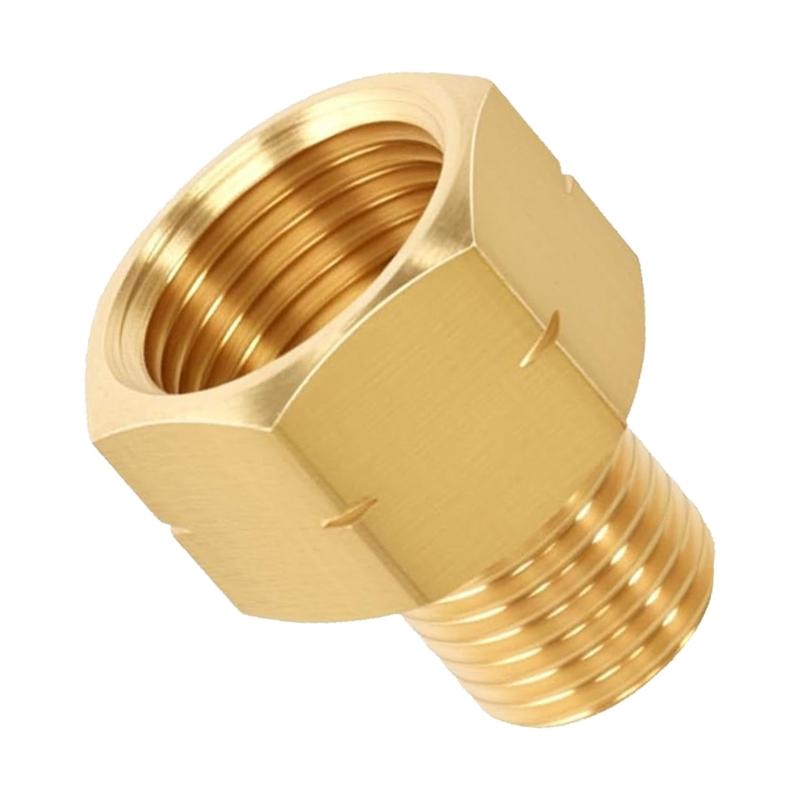 LPG Gas Adapter Brass Gas Pipe Adapter 3/8" Inner Thread to 1/4" Outer Reverse Thread LPG Tank Adapter