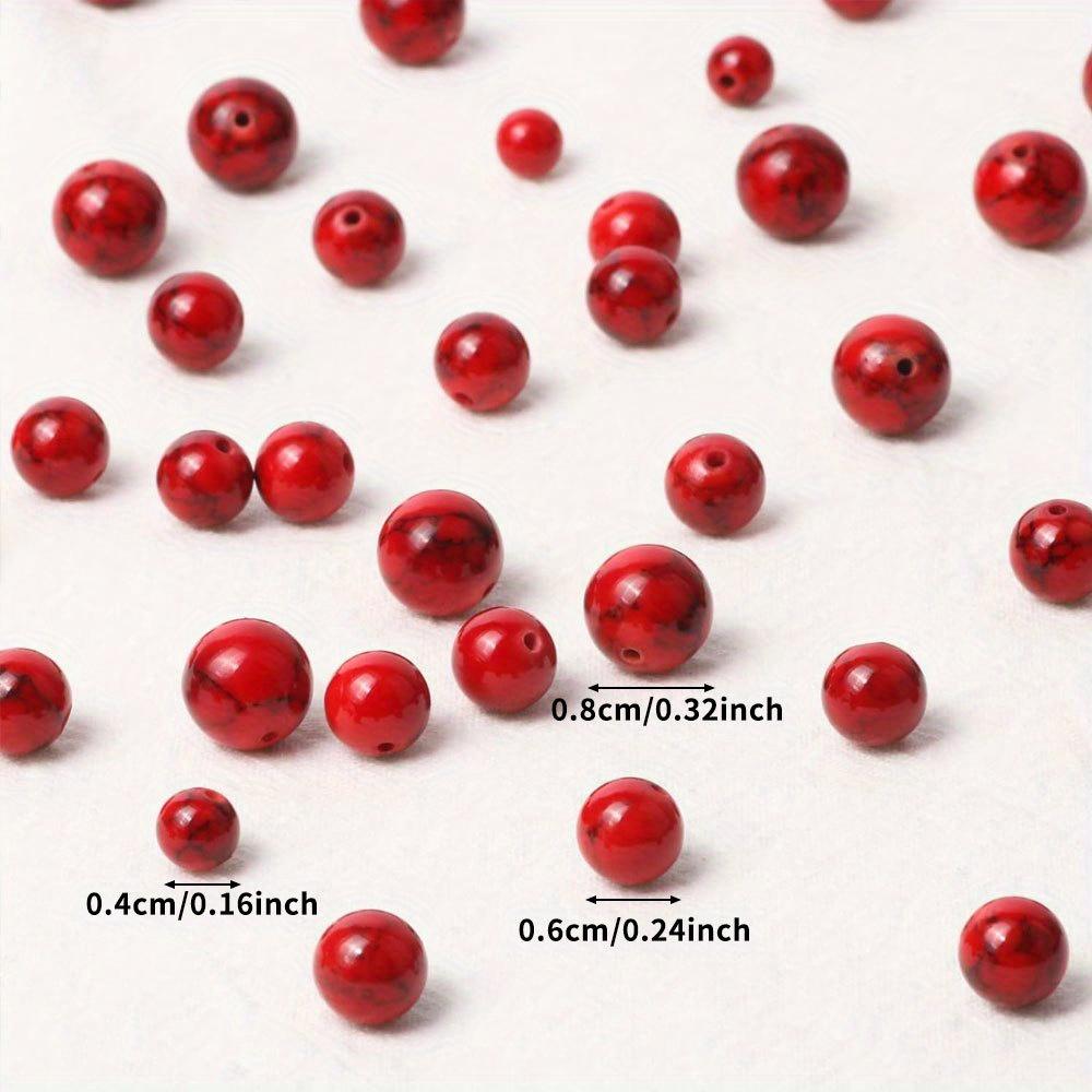 100/300/500pcs red beads, turquoise beads, decorative beads, spacer beads, natural gemstone beads, jewelry making, DIY bracelet necklace