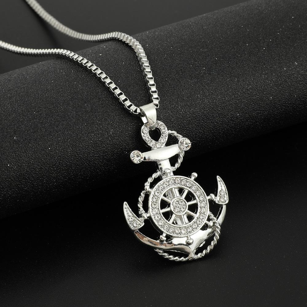 

Подвеска из нержавеющей стали в форме океана, хип-хоп панк ожерелье серебряный серый