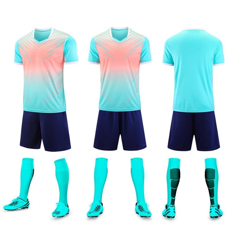 Football Jersey Set Men'S Game Sports Jersey Adult Primary School Students Children'S Training Jersey Short-Sleeved Jersey Quick-Drying