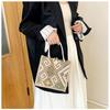 Bolsa de lona estilo étnico feminina moda verão para levar para fora lancheira de linho bolsa bento bolsa de mão para mamãe
