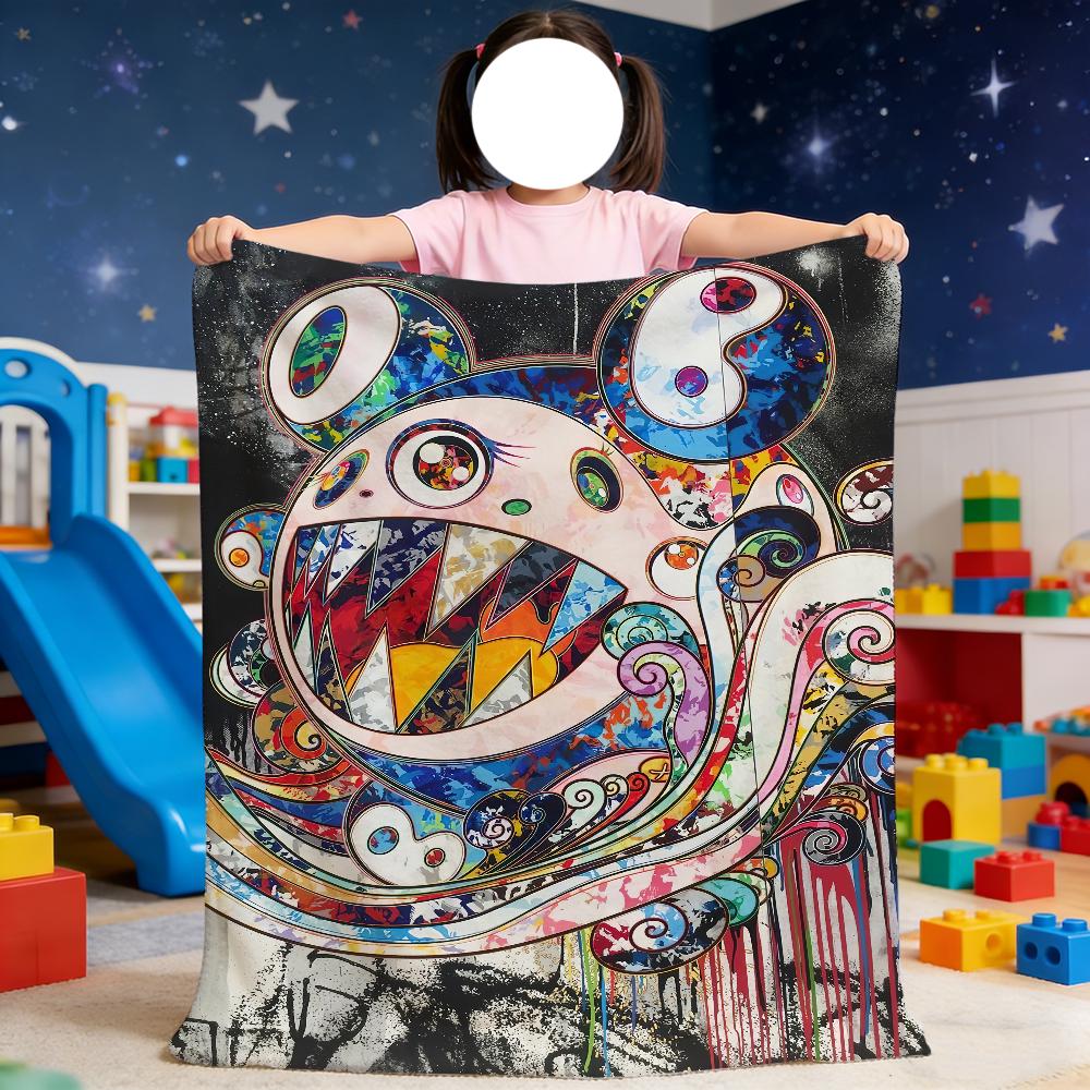 Blanket For Soft Throw MMurakami Blanket for Art Fashion Picnic Bed T-Takashi-ES Sofa Home Bedroom Cozy Warm Comfortable
