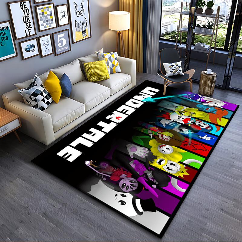 Undertale Character Collage Art Rug Non-slip rug suitable for living room and bedroom sofas.