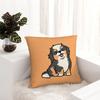 Cute Bernese Mountain Dog Puppy Square Pillowcase Cushion Cover Pillow Case Throw Pillow Cover for Home Bedroom Car