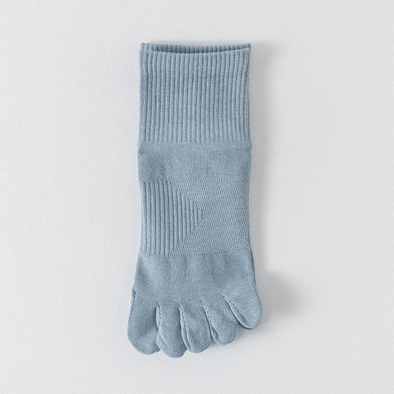 Five-fingered Socks for Men, Summer Thin Cotton Socks, Sweat-absorbing and Breathable, Boneless Sports Mid-calf Socks, Toe-separating Short Socks