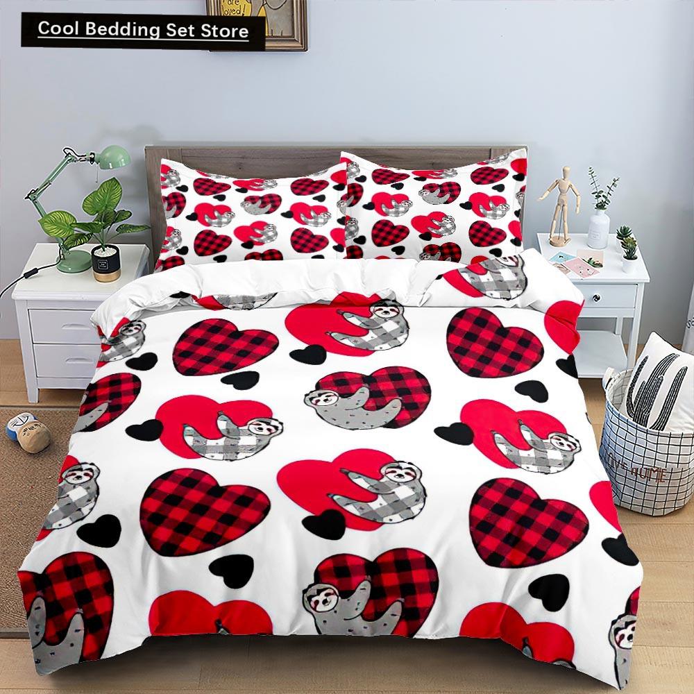 Cartoon Sloth Duvet Cover King Queen Funny Animal Bedding Set for Kids Wildlife Polyester Quilt Cover Children Birthday Gifts