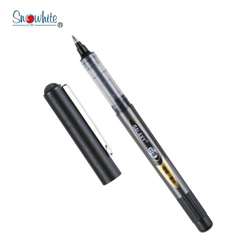 Snow White Quick-Dry 0.38mm Liquid Ballpoint Pen, Refillable, Large-Capacity for Office & Study