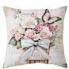 Vintage Floral Boho Farmhouse Pillow Covers Pink Roses Daisies Hydrangeas Decorative Cushion Covers For Sofa Bedroom Home Decor