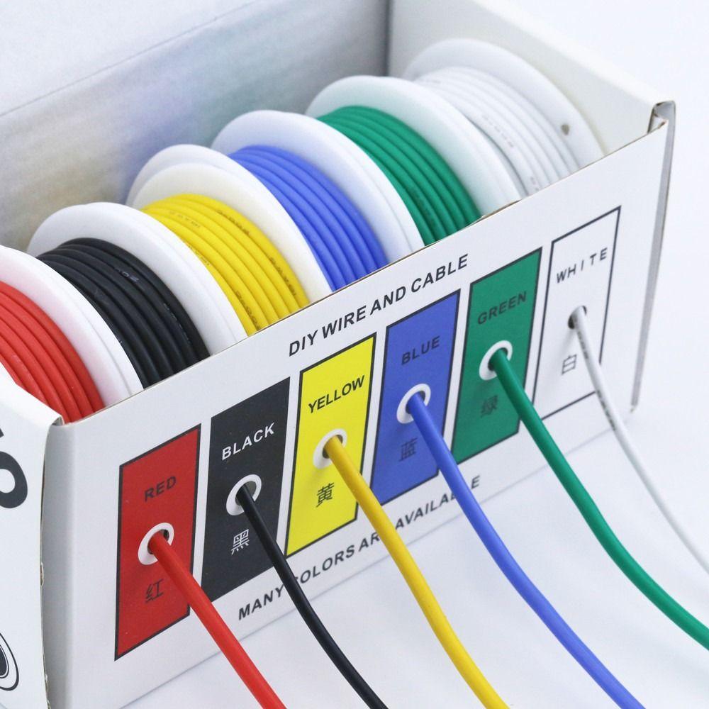 6 Colors AWG Electric Wire Solid Cable The Hook Up Assorted Wire Set  Household Appliances