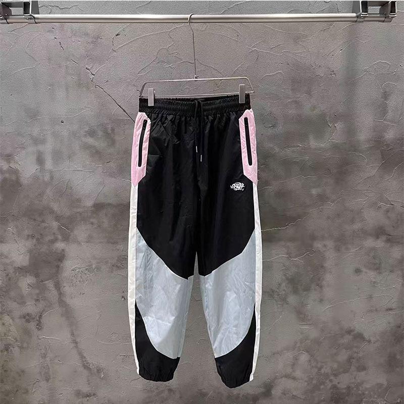 Cross-border European and American trendy brand syna letter embroidery color matching hooded trench coat jacket men's and women's sports trousers