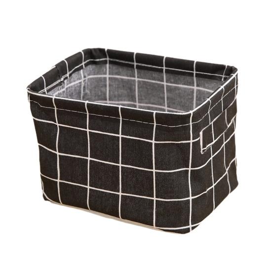 Foldable Storage Basket with Handles Waterproof Large Capacity Cotton Linen Printed